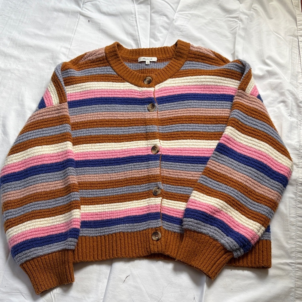 Madewell Multicolor Striped Cardigan NWOT